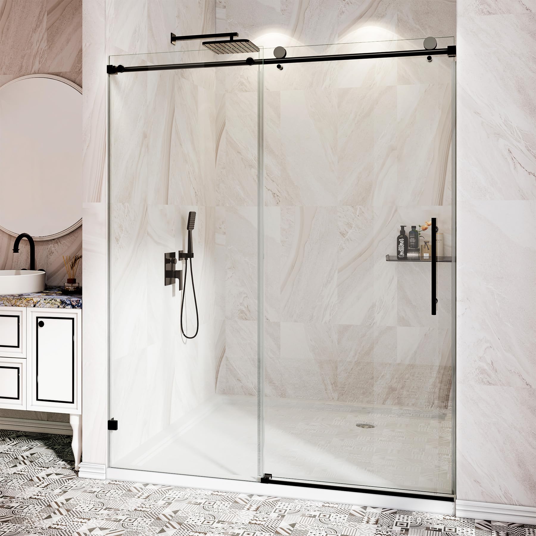 Single sliding shower door — HENGWESS product photography